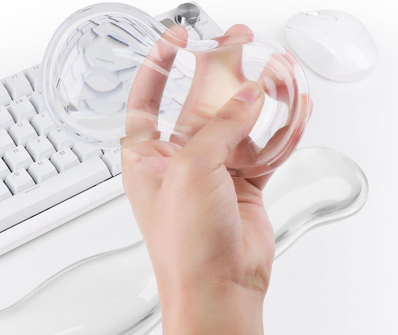 KEPUTAIER Gel Keyboard Wrist Rest, Cute Wrist Support and Arm Support Keyboard Rest for Keyboard and Mouse Typing Pain Relief，Suitable for Office/Computer/Laptop/Gaming（Transparent White Set ） - Image 5